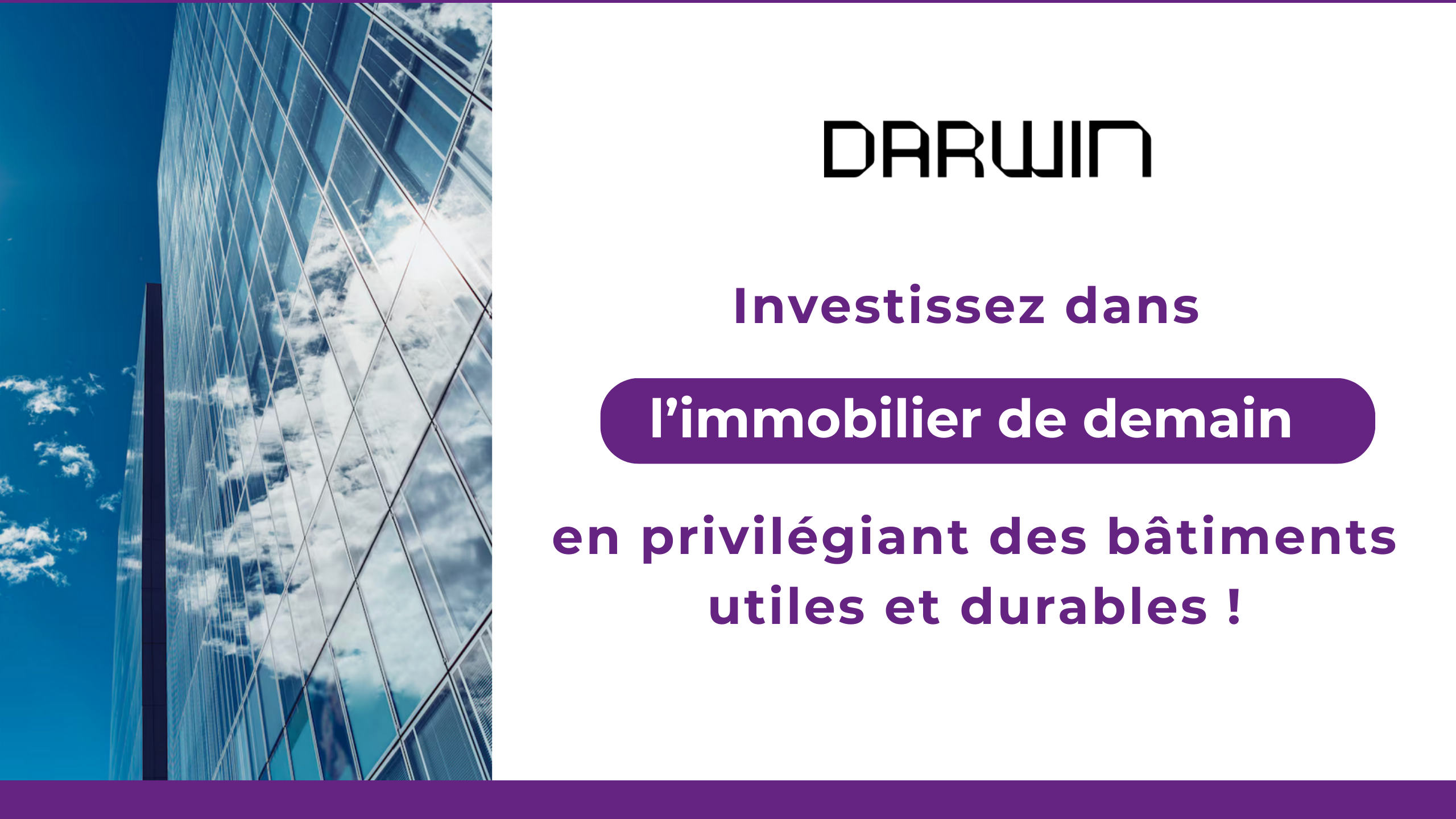 Investir dans la DARWIN RE01, c'est : Devenir co-propriétaire de biens immobiliers en France et en Europe (commerces, bureaux, entrepôts de logistique, centres de santé ...) Percevoir des revenus réguliers issus des loyers encaissés (comme si vous aviez un appartement en location) Éviter les soucis de gestion locative: une équipe de professionnels se charge de tout pour vous ! 